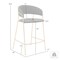 Armen Living Nara 26" Gray Faux Leather and Metal Counter Height Barstool with Black Frame LCNRBABLGRY26 - alternate 4